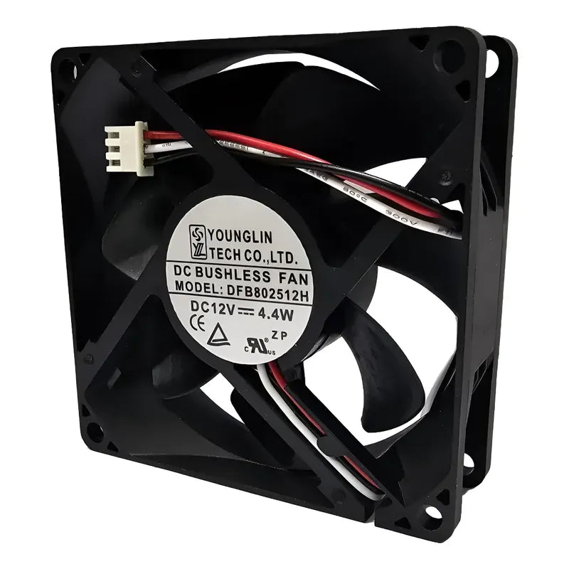 Ventilador Fan Dfb802512h 80x80x25mm 12v 4.4w 3 Pines Negro Negro