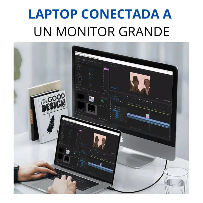 Cable Usb-c 4.0 Para Thunderbolt 4 40g Pd100w 8k 60hz 2mt 4k Negro