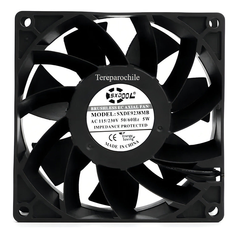 Ventilador Sxde9238mb 115/230v 92x38mm Tereparochile Led Negro