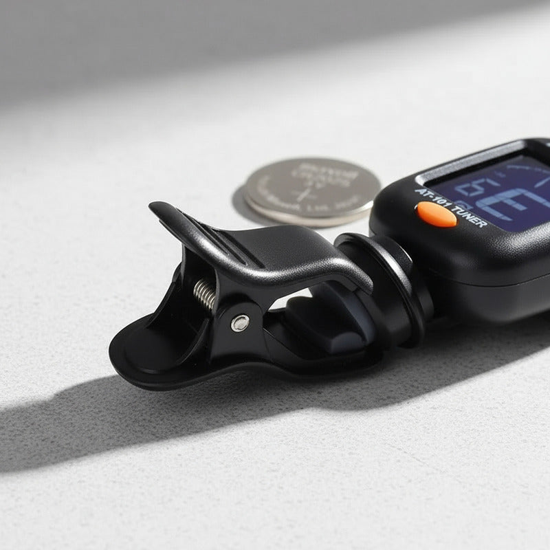 Afinador Digital Clip Para Guitarra Bajo Ukelele Con Pila