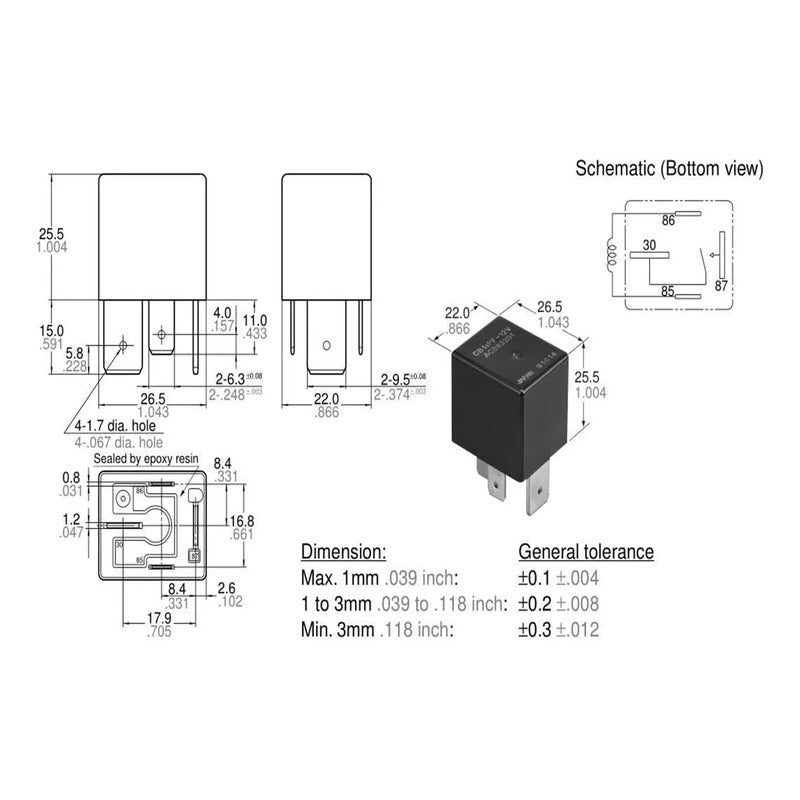 Rele Relay Cb1ah-tr-12v Acb86221 4 Pines Rele Automotriz