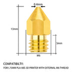 Pack 10 Boquilla Nozzle Para Impresora 3d Mk8 Ender 3 Cr10