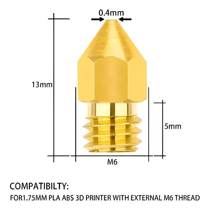 Pack 10 Boquilla Nozzle Para Impresora 3d Mk8 Ender 3 Cr10
