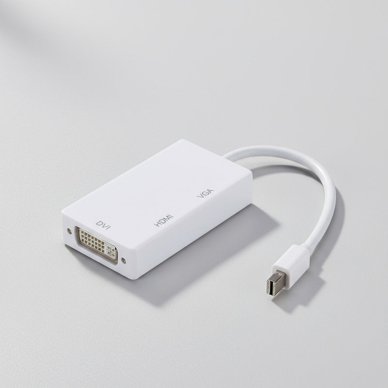 Adaptador Mini Displayport Thunderbolt A Hdmi Vga Dvi 16cm Blanco Tereparochile