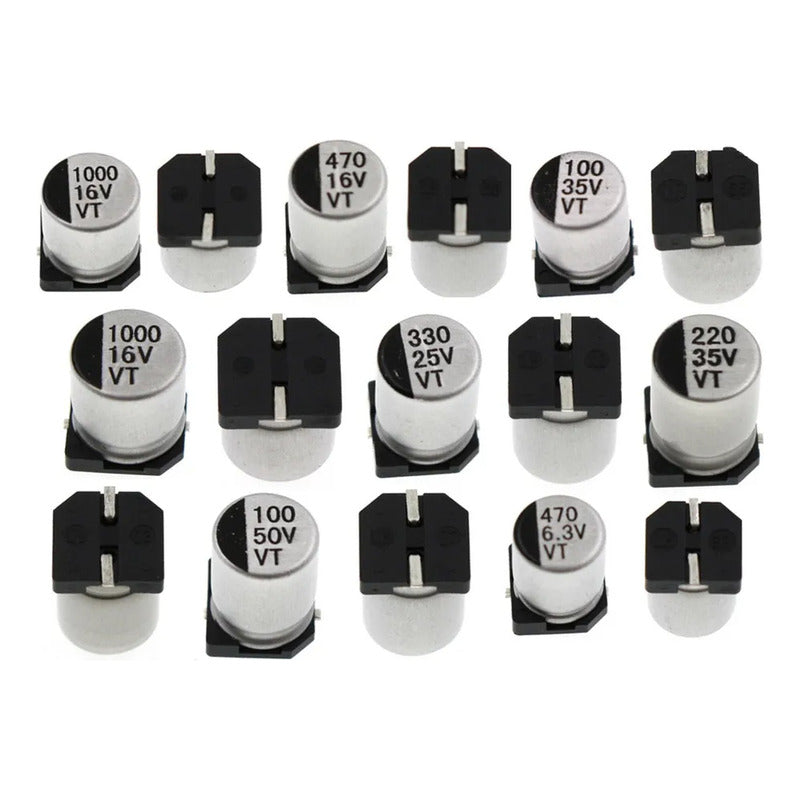 400x Capacitores Sólidos Electrolitico Smd De 1uf A 1000uf