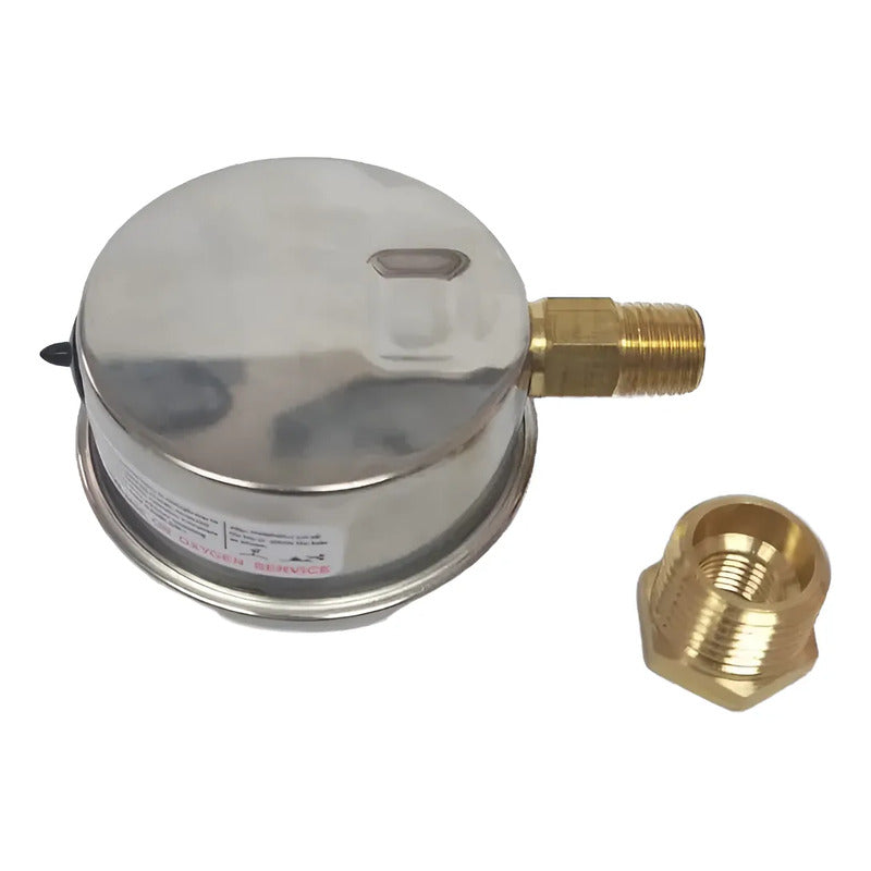 Manometro Glicerina 63mm 60 Psi 4 Bar Conex 1/2 Y 1/4 Npt