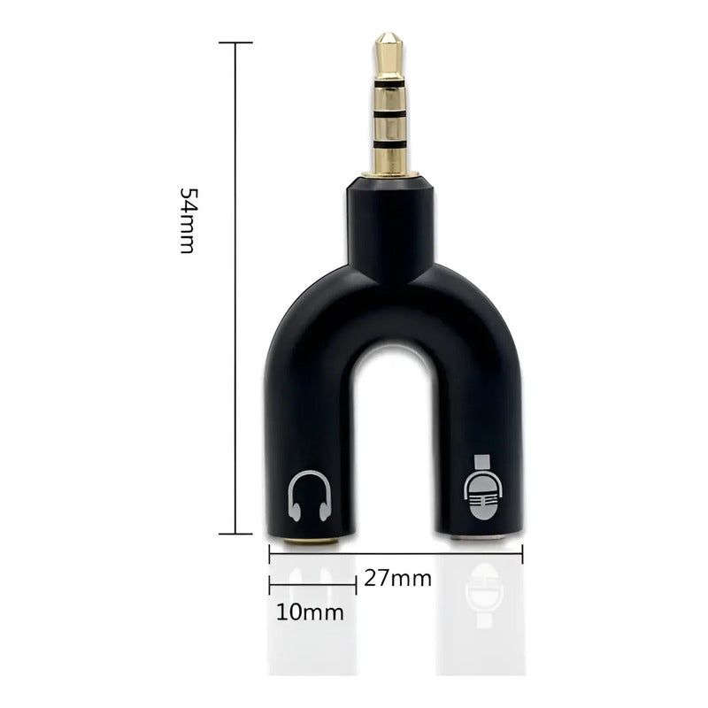 Adaptador 3.5mm Audio Macho Microfono Audifono Hembra Pololo