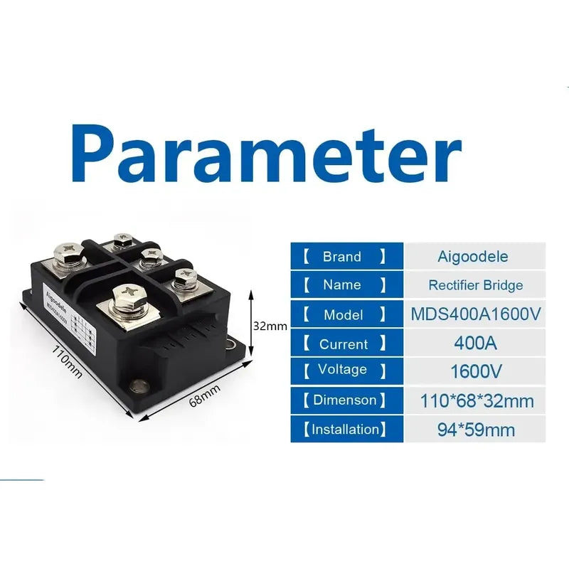 Diodo Puente Rectificador Trifásico 400a Mds400a 1600v