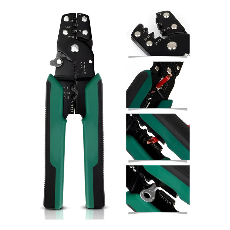 Kit Alicate De Crimpado Pelacable + 330 Terminales Tipo Y- O