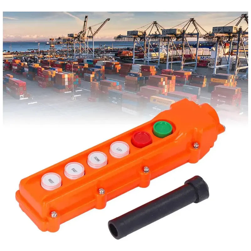 Botonera Colgante 6 Botones Puente Grua Pulsador Cob-62a Naranja