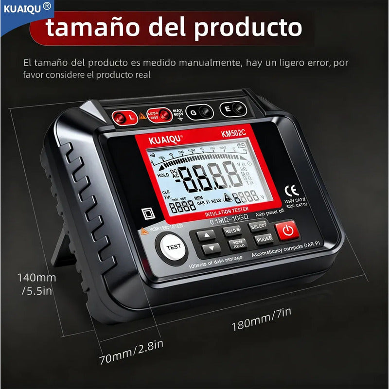 Probador Medidor Resistencia Aislamiento Megohmetro 1000v