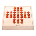 Juego Solitario Senku Artesanal 35 Piezas Madera Iq Puzzle