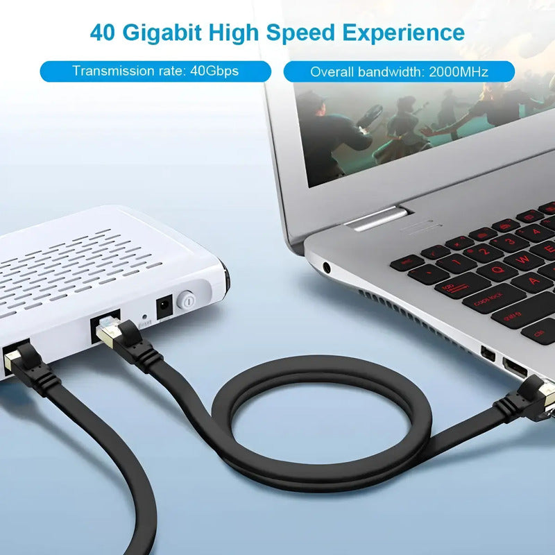 Cable De Red 1mt Cat8 40gbps 2000mhz Ethernet Rj45 S-ftp Utp
