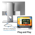 Cable Usb C A Displayport 1.4 8k 60hz 4k 144hz 2 Metros Alta Velocidad Resolución Gris