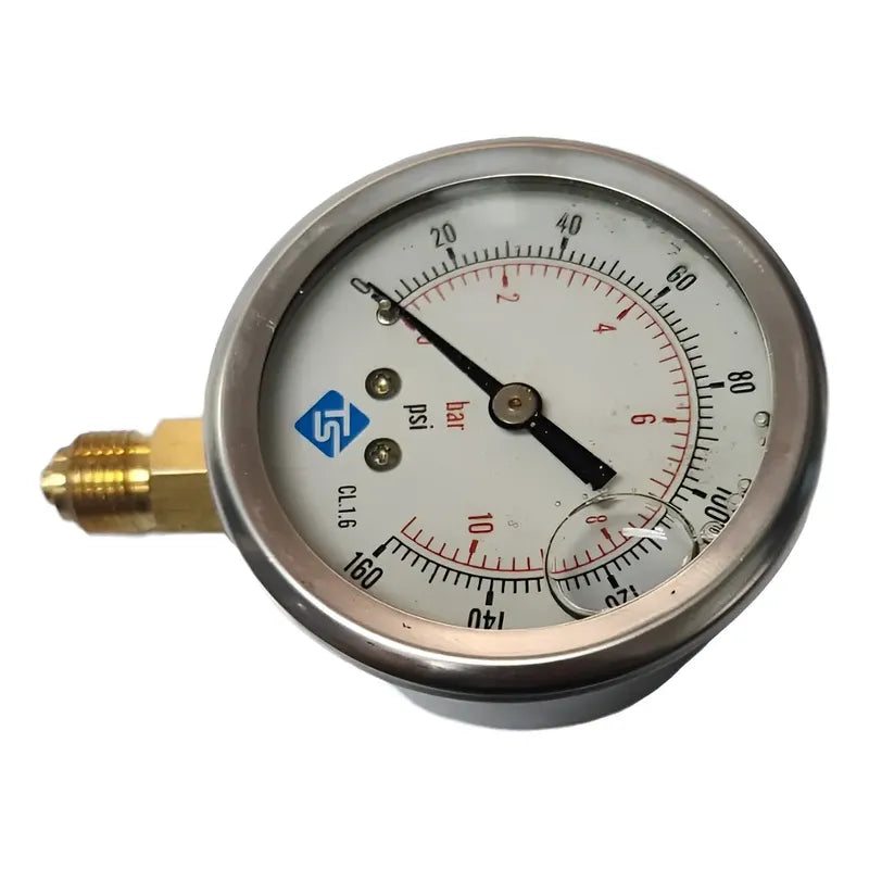 Manometro Glicerina 63mm 160 Psi 10 Bar Conex 1/2 Y 1/4 Npt