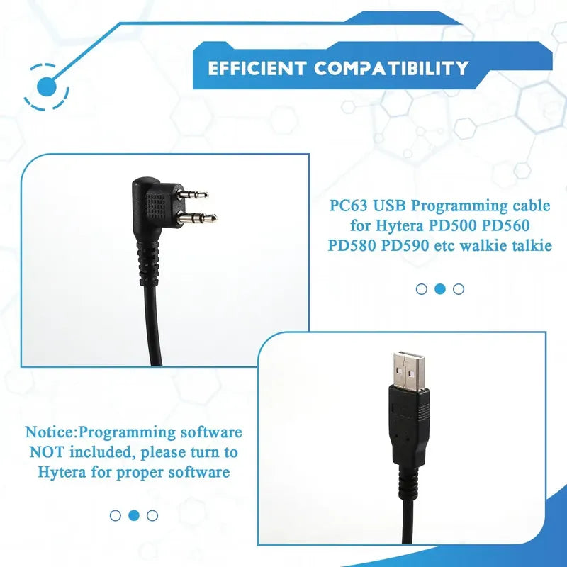 Cable De Programación Usb Pc63 Para Pd500 Pd506 Pd560 Pd58 Negro