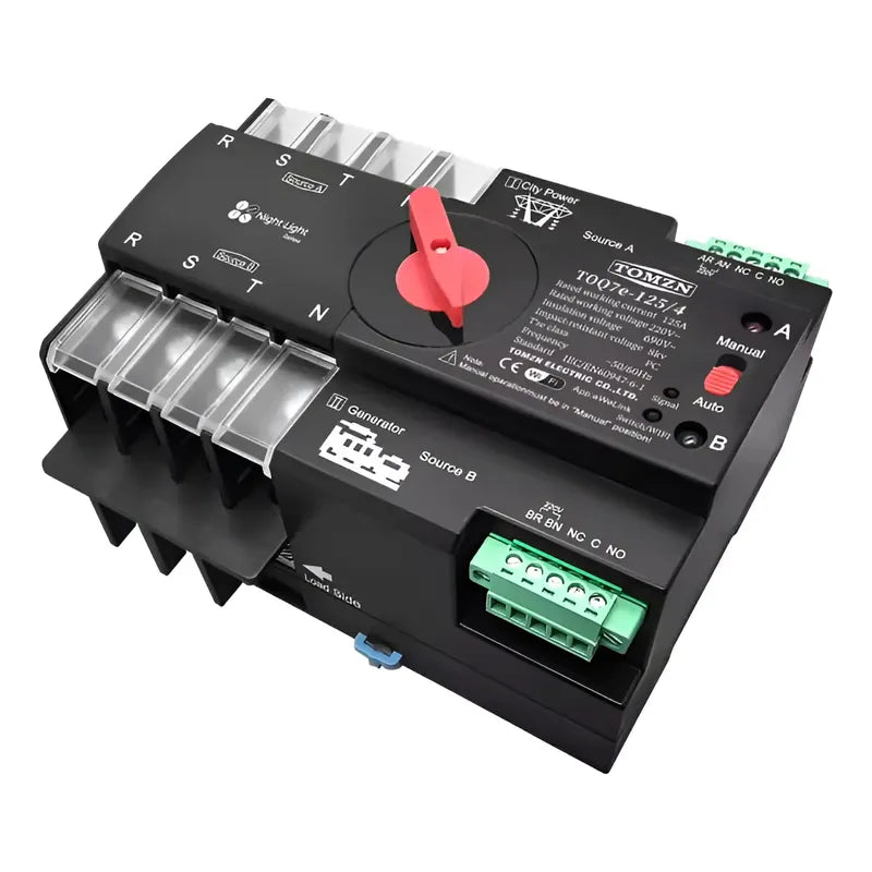 Ats Interruptor Trifasico 125a 220v Wifi Smart App Ewelink Negro