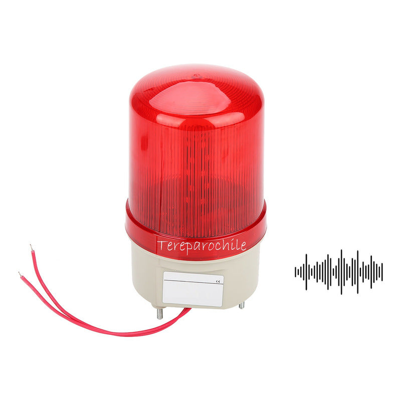 Baliza Giratoria Led Con Sirena 220v Rojo Porton Alarma
