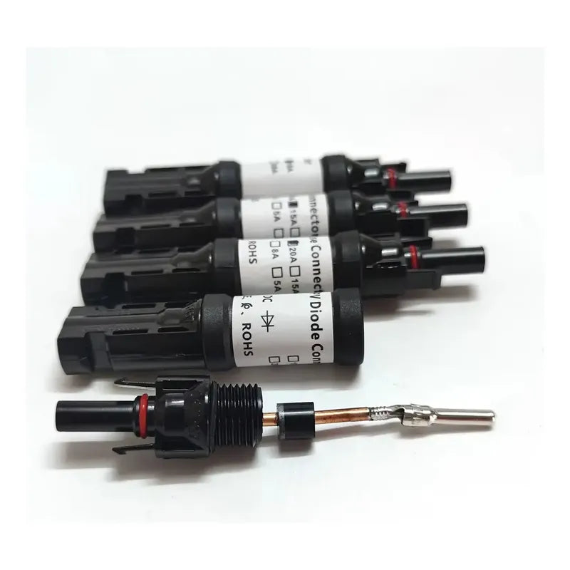 Conector Mc4 Panel Solar Fotovoltaico Con Diodo 30a 1000v Negro