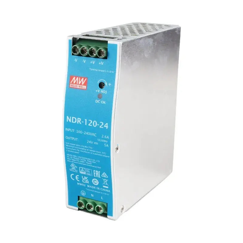 Fuente Poder Mean Well Riel Din Metal 24v 120w Ndr-120-24