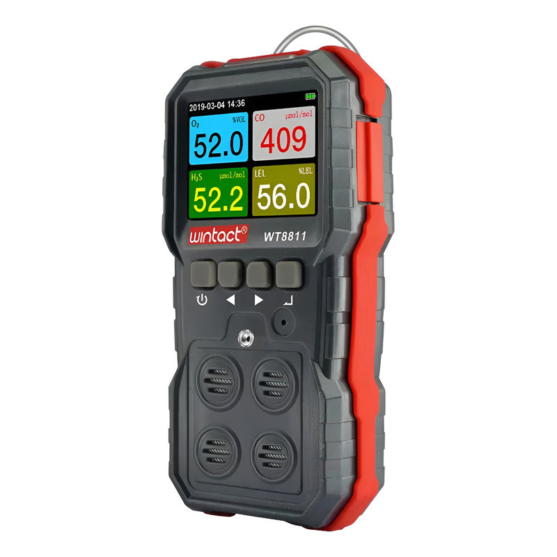 Medidor Detector De Gas Y Combustibles 4 En 1 Lel O2 H2s Co Negro
