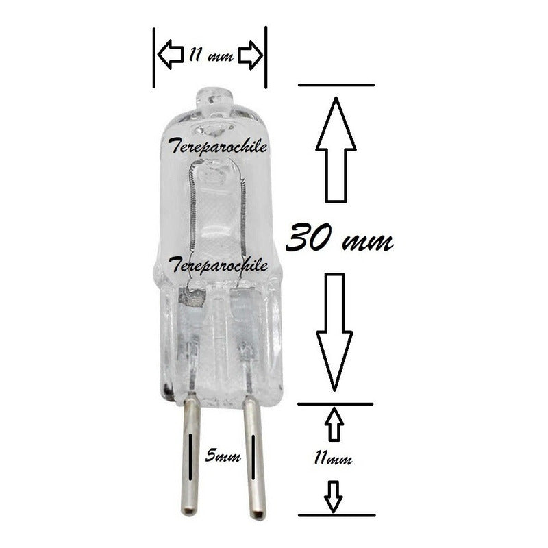 2 Ampolletas Bipin 50w Halogena G5.3mm 220v 3000 Horas 2700k Calido 2700°k