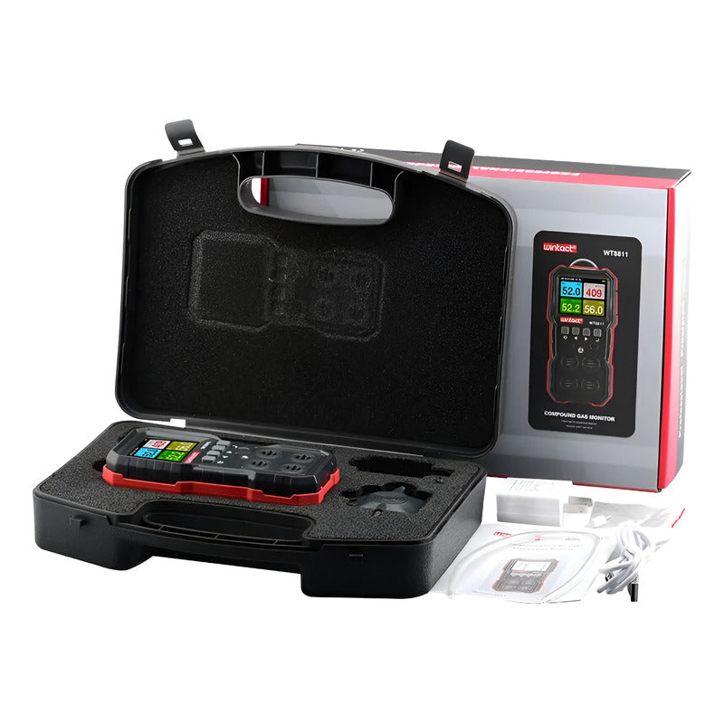 Medidor Detector De Gas Y Combustibles 4 En 1 Lel O2 H2s Co Negro