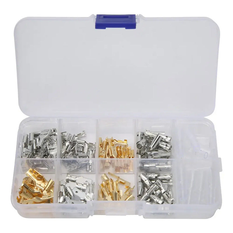 Kit Terminales Conectores Electricos Para Cables 150 Piezas Plateado