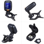 Afinador Digital Clip Para Guitarra Bajo Ukelele Con Pila