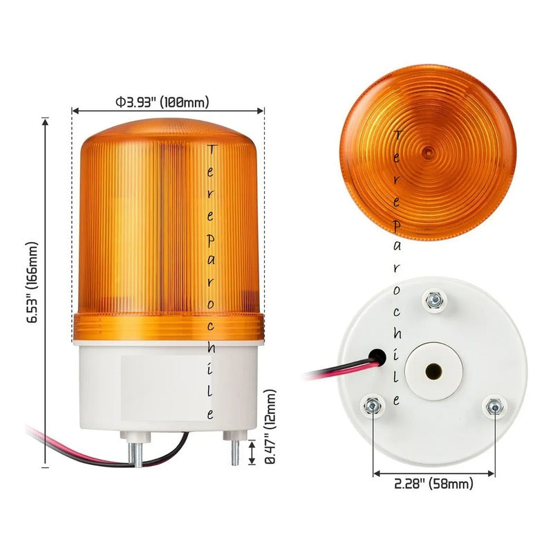 Baliza Led Amarilla 12-24v Para Alarma Control Acceso Porton