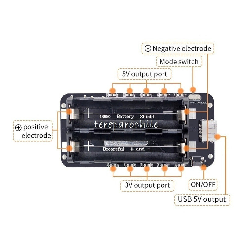 Modulo Carga Shield 18650 Usb Power Bank Fuente Poder 5v 3v