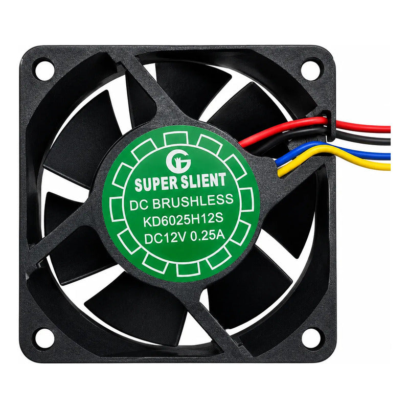 Ventilador Fan Cooler Kd6025h12d 12v 60x25mm 4 Cables Negro