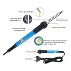 Kit Soldador De Estaño Eléctrico 60w Tipo Lápiz Temperatura Ajustable Genérica