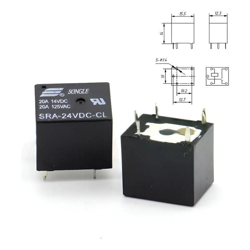 Micro Relay Sra-24vdc-cl Rele 20amp 24v Dc