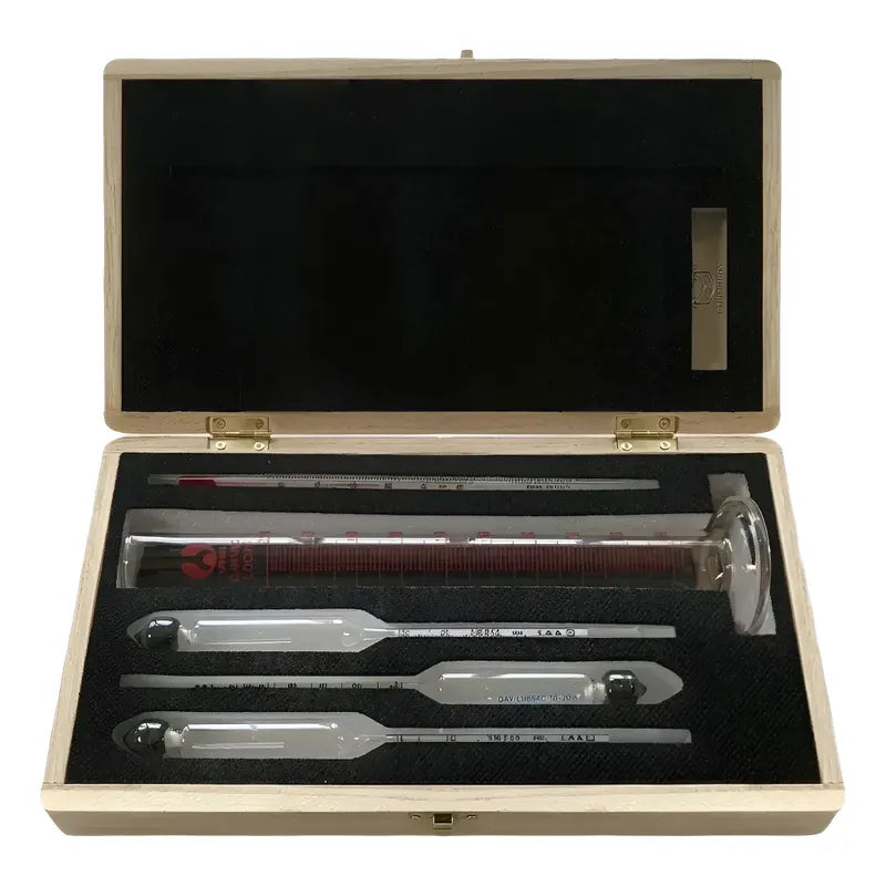 Kit Medidor Alcohol 0-100% Destilados Termometro Densimetro
