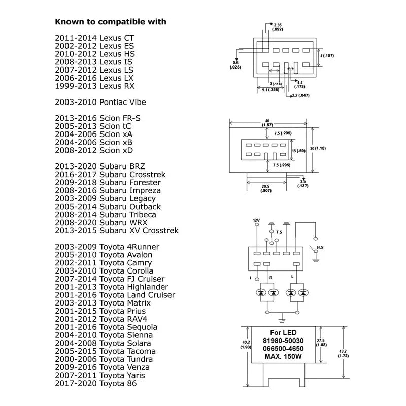 Rele Relay Flash Intermitente Para Toyota Lexus 81980-50030