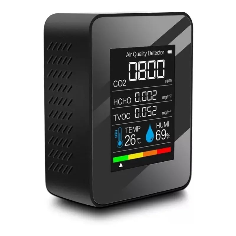 Detector Co2 Portátil Calidad De Aire Hcho Tvoc Digital