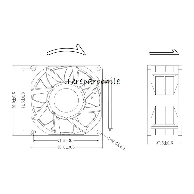 Ventilador Cooler 24v 0.3a 80mm X 38mm Ytd248038s Soldadora