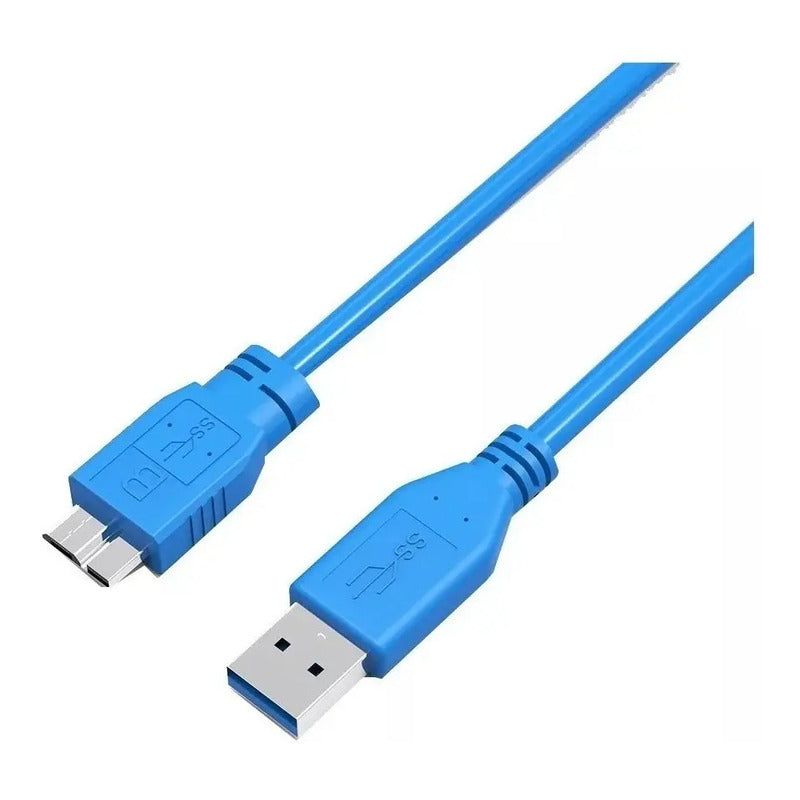 Cable Usb 3.0 - Micro B 3.0 Disco Duro Externo Hdd 50cm Fast Azul