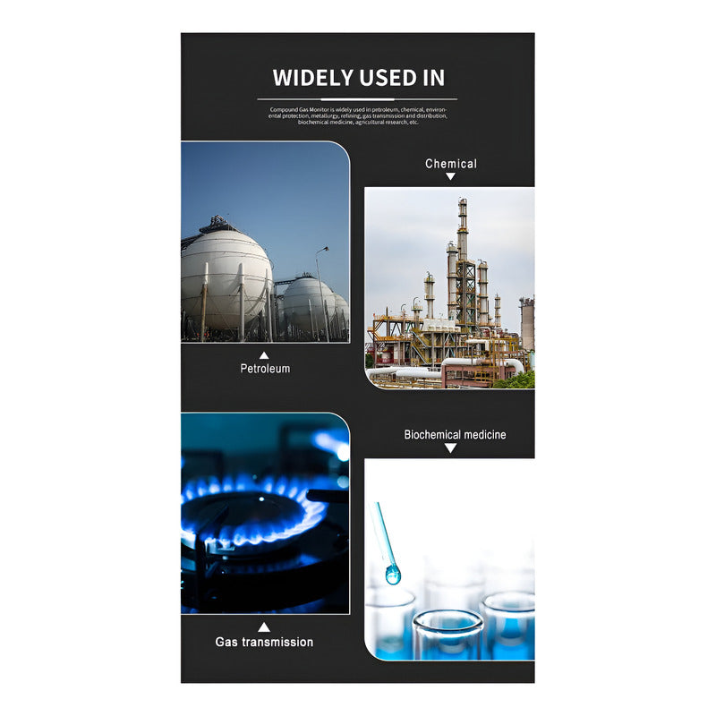 Medidor Detector De Gas Y Combustibles 4 En 1 Lel O2 H2s Co Negro