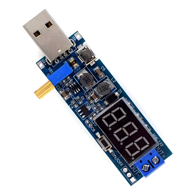 Fuente Ajustable Con Voltimetro Step Up Down Usb Dc-dc Lcd
