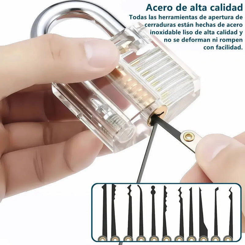Kit Ganzúas 30 Piezas Candado Transparente Cerrajería