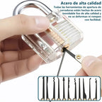 Kit Ganzúas 30 Piezas Candado Transparente Cerrajería