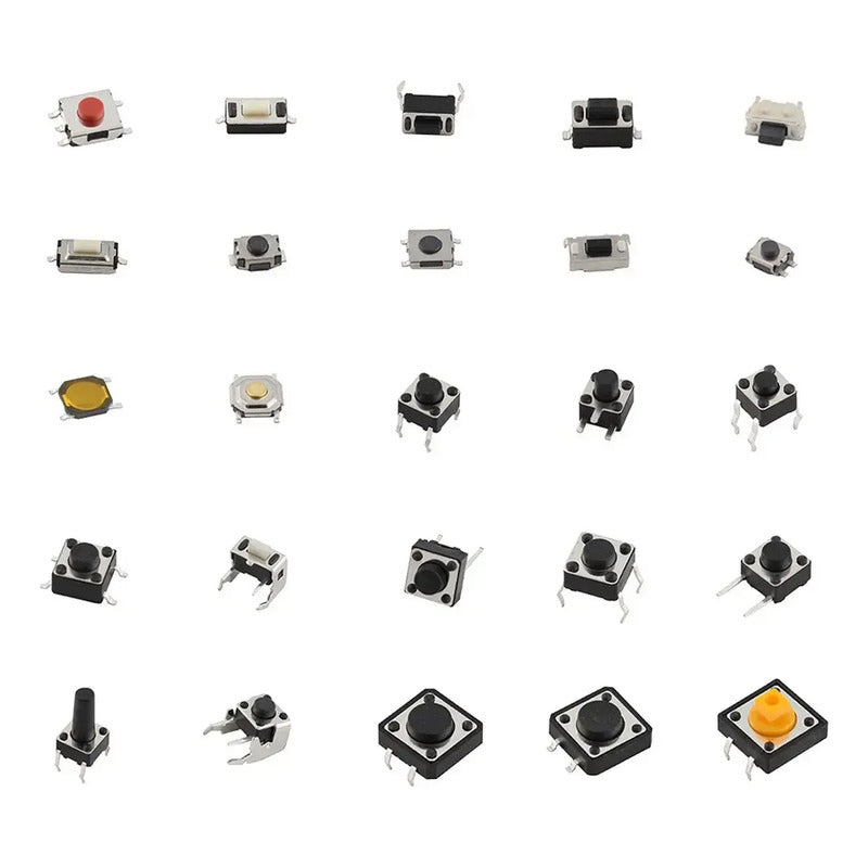 Kit 460 Botones Interruptor Pulsador Microbotones 24 Tipos Negro