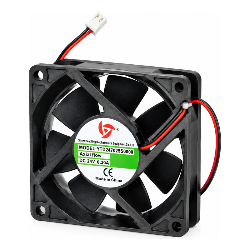 Ventilador Fan Cooler Ytd247025s0000 24v 0.30a 70x24mm 2 Pin Negro