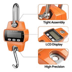 Balanza Pesa Digital Colgante Gancho Portátil 300 Kg Romana Naranja