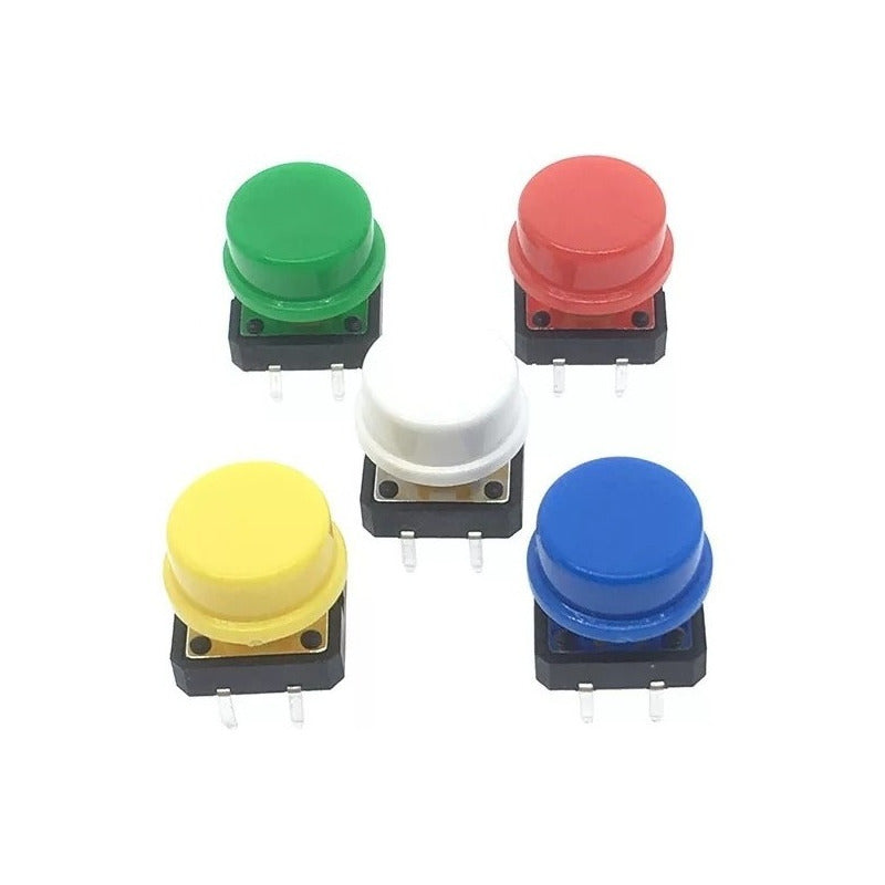 Pack 25 Pulsador Color 4 Pines 12 X 12mm + Caja Organizadora Multi