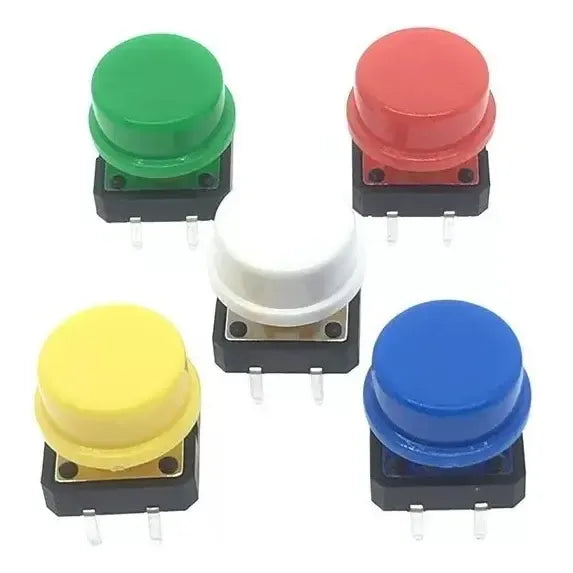 Pack 25 Pulsador Color 4 Pines 12 X 12mm + Caja Organizadora Multi