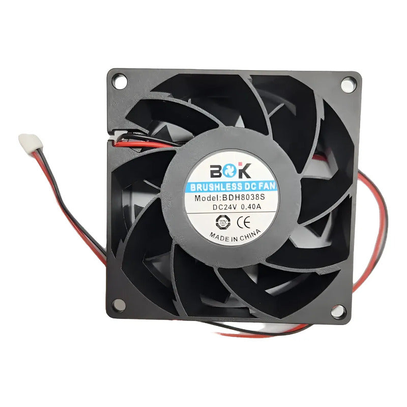 Ventilador Fan Cooler Bdh8038s 24v 80x38mm 2 Pines 8038 Negro