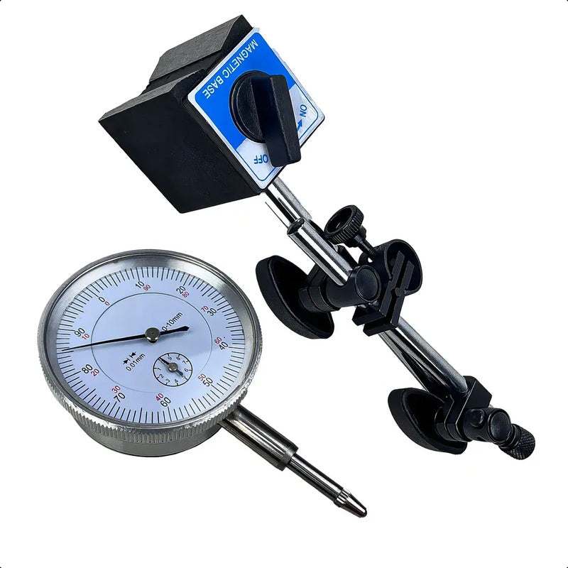 Reloj Comparador Base Magnetica 0-10mm Torno Fresa 0.01mm